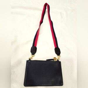 CLARE V Wallet Clutch - Black PERFORATED + Bonus Strap